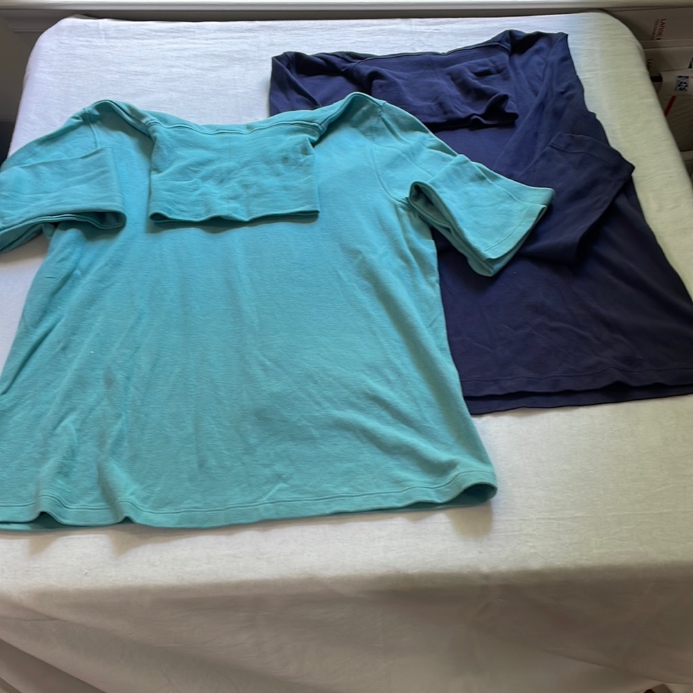 Appleseed's Turtle Necks - PS - navy and teal blue